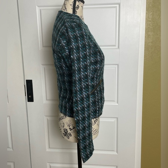 Lucky Brand Collection Harper multicolor tweed moto blazer jacket. Sz XS - Picture 3 of 8